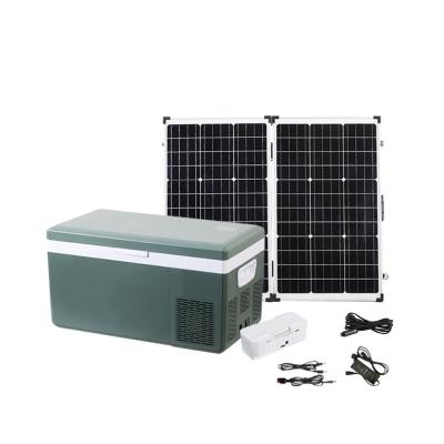 China 40L Solar Powered Replaceable Battery Built-In Portable Car Refrigerator for sale