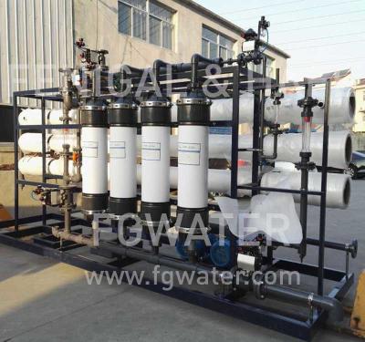 China 40TPH Ultrafiltration Water Treatment System , UF RO Plant Skid Mount for sale