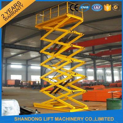 China Stationary Hydraulic Aerial Scissor Lift Equipment 9m Lifting Height 1000kgs Loading Capacity for sale