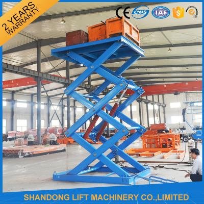 China Anti Skid Checkered Plate Stainless Steel Scissor Lift , Fixed Cargo Stationary Hydraulic Lift Platform for sale