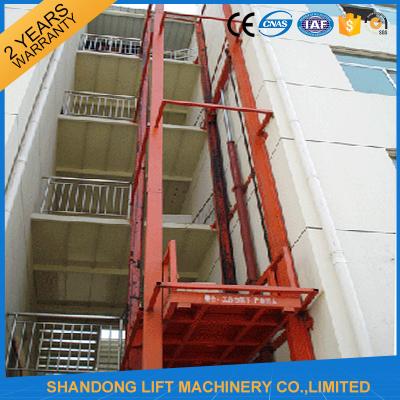 China CE 5.5m Vertical Hydraulic Elevator Lift with Guide Rail Checkered steel plate Platform for sale