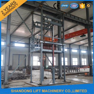China Guide Rail Chain Hydraulic Elevator Lift , 4 Post Material Lifting Equipment 4 tons 6m for sale