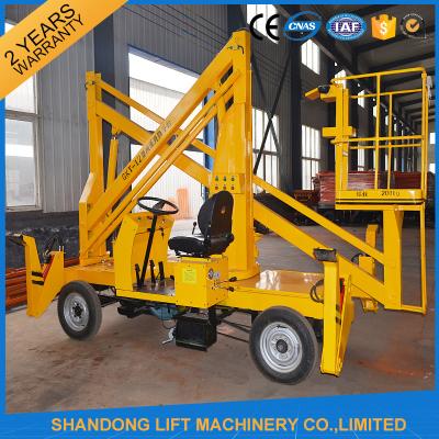 China Automatic 4 Wheels Articulated Vehicle Mounted Boom Lift for 8m - 14m Aerial Work for sale