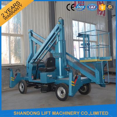 China Commercial Hydraulic Articulated Trailer Boom Lift Rental , 8m Rotating Truck Mounted Aerial Lift for sale