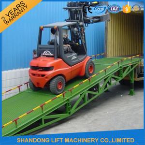 China 6 ton - 15 ton Hydraulic Trailer Ramp Lift with Anti Slip Corrugated Steel  Work Platform for sale