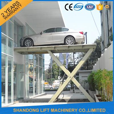 China 1 T - 20 T Automotive Hydraulic Scissor Car Lift for Ungerground Car Parking for sale