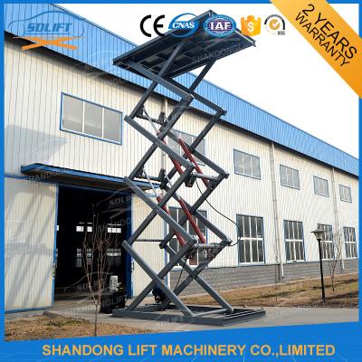 China 10M 2.5T Full Rise Pit Mounted Hydraulic Scissor Car Lift High Rising for sale