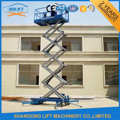 China 10m Movable Scissor Lift Table Hydraulic 4 Wheels Mobile Aerial for sale