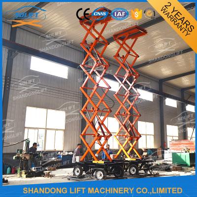 China 500kgs 10m mobile scissor lift 4 wheels mobile aerial work lift platform with CE for sale