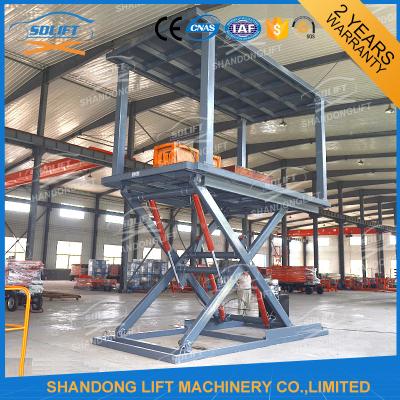 China Mechanical Inground Big Heavy Duty Double Scissor Lift Table 2 Car Parking Lift for sale