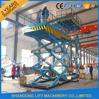 China 3T 7.6M CE Heavy Load Hydraulic Scissor Lift Fixed Auto Ladder Cargo Scissor Lift for sale
