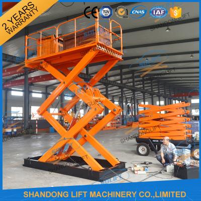 China 3T 5M Scissor Cargo Lift Hydraulic Scissor Lift Table With Safety Control Box CE for sale