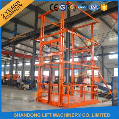 China 5T 6m Warehouse Hydraulic Guide Rail Freight Lift Elevator Vertical Goods Lift With CE TUV for sale