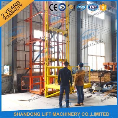 China 700kgs 4m Warehouse Elevator Lift Vertical Guide Rail Lift Vertical Cargo Lift Elevator CE TUV for sale