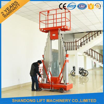 China 200kg Capacity 12m Height Hydraulic Aluminium Ladder Aerial Work Platform Lift With CE for sale