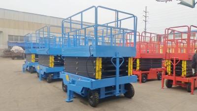 中国 300kgs 12m Suspended Platform Upright Scissor Lifts For Aerial Work 販売のため
