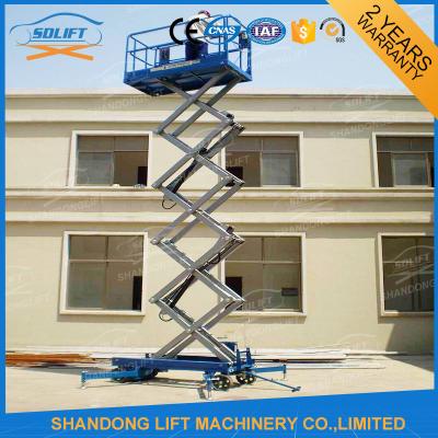 China 300kg 10m Mobile Scissor Lift Platform Hydraulic Lift Scaffolding With CE à venda
