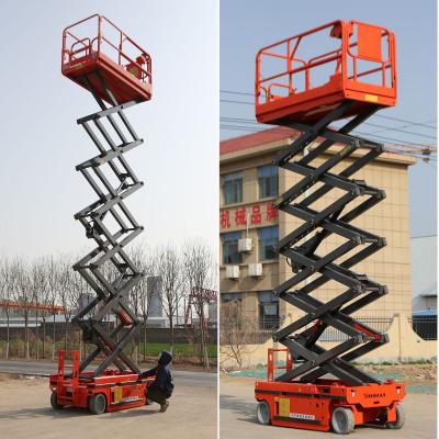 China 14m 12m 10m 8m 6m Battery Electric Man Lift Self-Propelled Scissor Lift For Aerial Work for sale