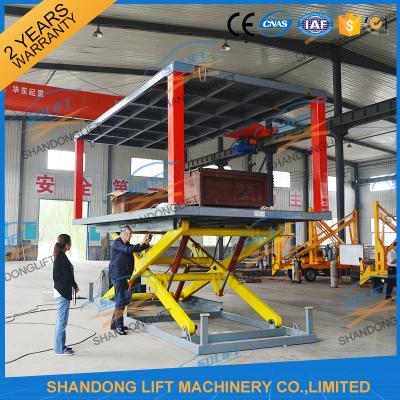 China Scissor Hydraulic 2 Level Underground Parking Car Lift With CE , Car Lift Parking System for sale