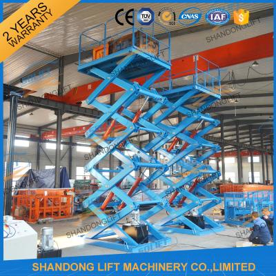 China 2T 5.5M Stationary Hydraulic Scissor Lift Warehouse Material Loading Lift CE SGS TUV for sale