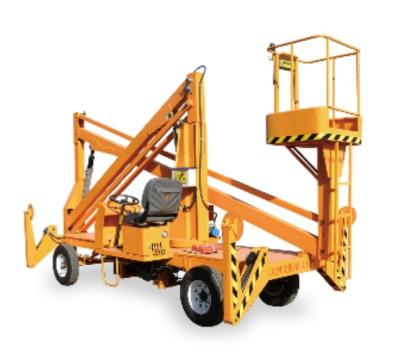 China Work Platform Trailer Mounted Boom Lift , 15m 200kgs Automatic Mobile Towable Boom Lift for sale