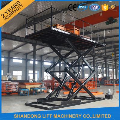 China Professional Garage Heavy Duty Hydraulic Scissor Car Lift Elevator 24 Months Warranty for sale