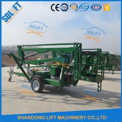 China Portable Electric Mobile Tow Behind Boom Lift , 10M Tow Behind Cherry Picker for sale