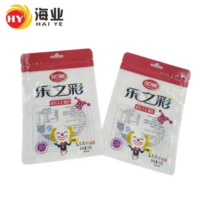 China Barrier 3 Side Seal Zipper Bag Plastic Candy Bag Heat Seal Plastic Packaging Bag For Cotton Candy for sale