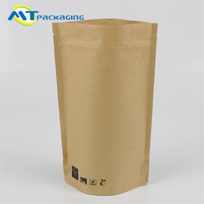 China Light Weight Kraft Zipper Pouch Gusset Bags , Biodegradable Stand Up Pouches for sale