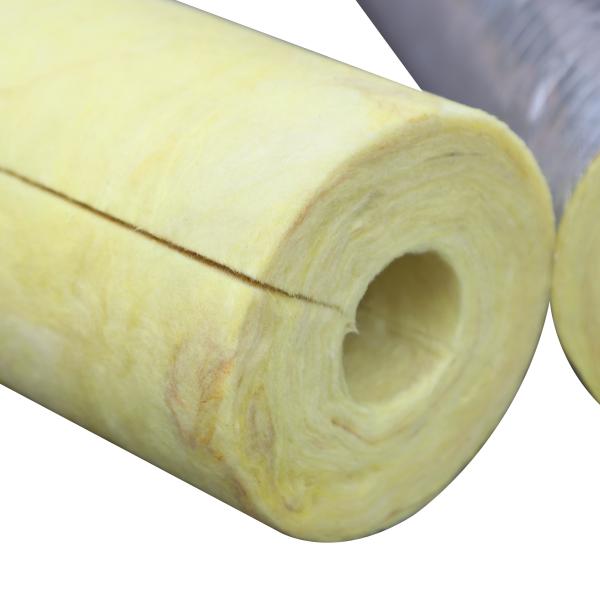 Quality Lightweight Glass Wool Pipe Insulation With Reflective Outer Shield for sale