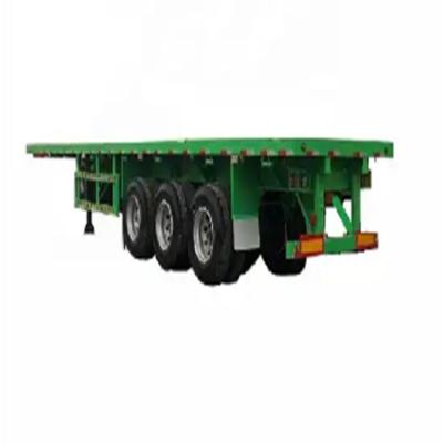 China Multi-Axle SINOTRUK 28FT 40 FT  Platform Flat Bed Semi Trailer With Higher Loading Capacity And  Longer Service Life for sale