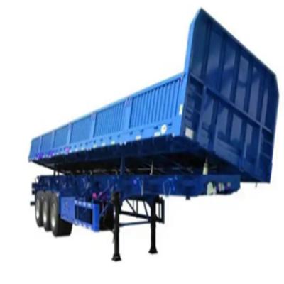 Chine Durable 3/4 axe 50 tonnes 45 Cbm camion de décharge arrière à bascule semi-remorque avec cylindre lourd plus forte capacité de levage à vendre