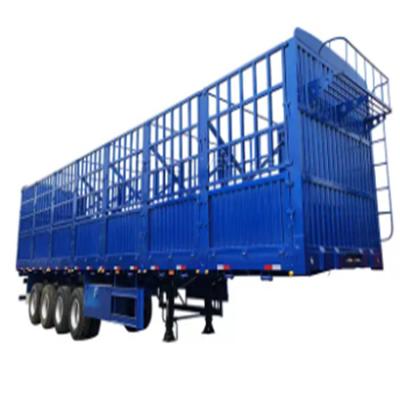 China Three Axle 40T High Wall Fence Cargo Stake Semi Trailer For Bulk Cargo Agricultural And Sideline Products Transport for sale