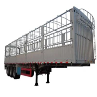China Side Wall 3Axle 40T Load  Fence Cargo Semi Trailer  Enclosed Pickup Truck Trailer For Live Stock Cattle Transport for sale