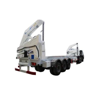 China SINO TRUCK HOWO TH7 3axle XCMG Self Loading Crane 37tons 40T 45T Sidelifting Loader 20FT 40FT Container Truck Trailer for sale