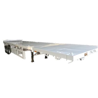 China Flat Bed Semi Trailer Fuwa Axle Standard Shipping Container Flat Bed Semi Trailer for sale