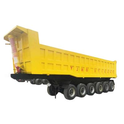 China H Beam 6 Axle Dump Semi Trailer Truck 50cubic Meters Volume for sale