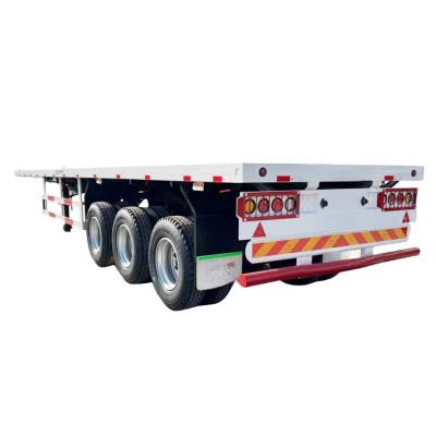 China Heavy Duty Tandem Axle Flatbed Trailer Manufacturers 20 Foot 40 Foot for sale