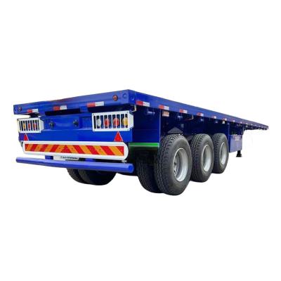 China Flatbed 40 Foot Tri Axle Flat Deck Trailer Trailer-Container for sale