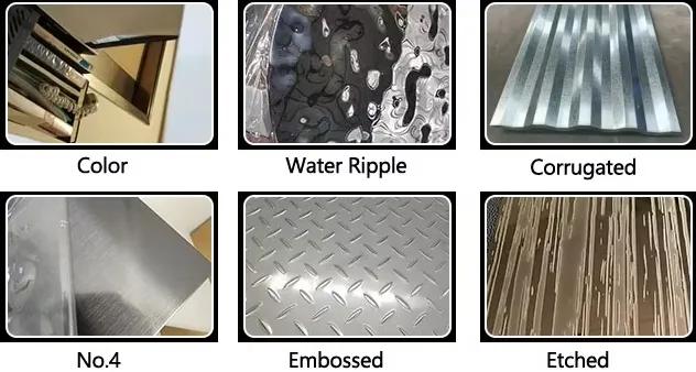 Stainless steel coil surface finish examples