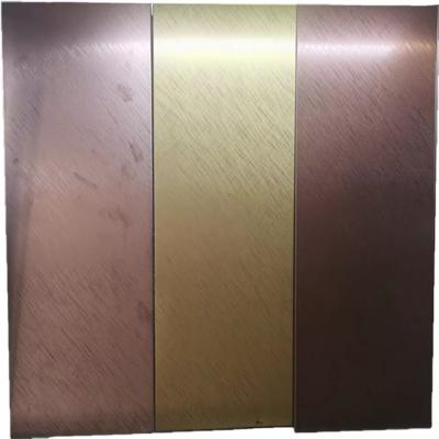 China Mellow 304 DIN1.4301 Stainless Steel Sheet Decorative Panel PVD Color Coating for sale