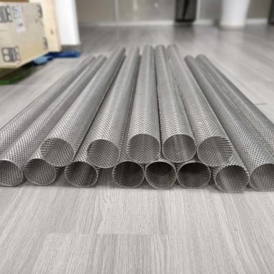 China Filter tube Stainless Steel Spiral Welded 304 Stainless Steel Perforated Pipes Porous Metal Mesh Screens Tube for sale