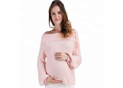 China European Style Maternity Winter Sweaters , Oversized Maternity Sweater Shoulderless for sale