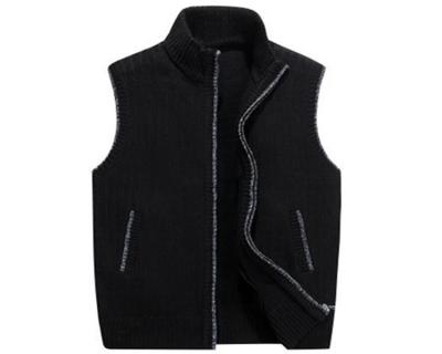 China Chalecos sin mangas del suéter de la rebeca gruesa del punto del cuello del soporte en venta