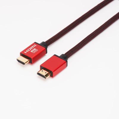 China 18Gbps High Speed HDMI Cable 4k@60Hz HDR Aluminum Shell Red Braided HDMI Cable for sale