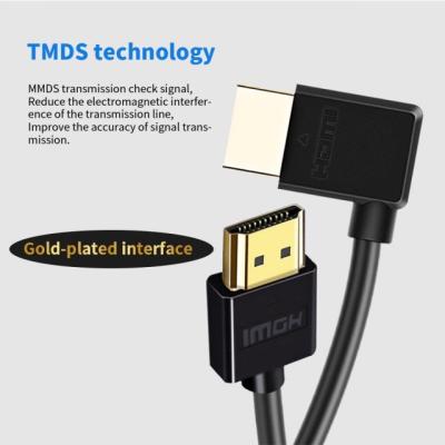 China HDMI Cable Left Angle 90 Degree High Speed HDMI Cord Supports UHD 4K 60hz for sale