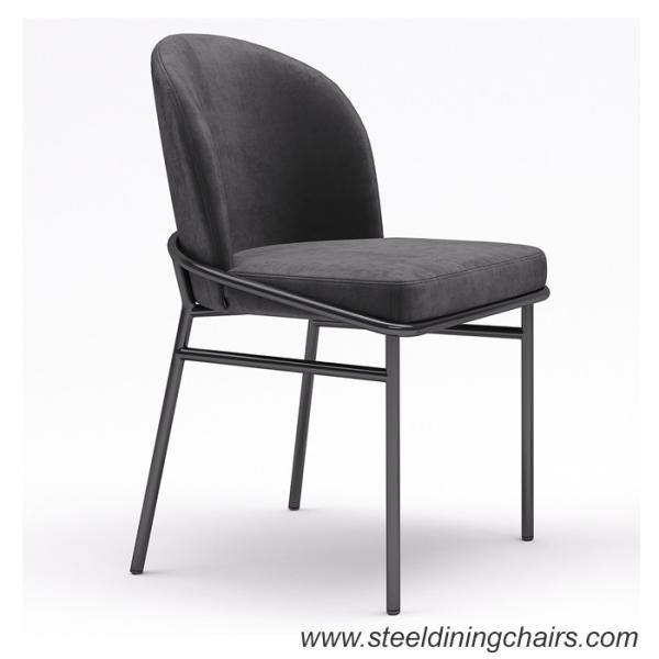 Quality Hotel 450mm 820mm Tufted Grey Velvet Chair With Gold Legs for sale
