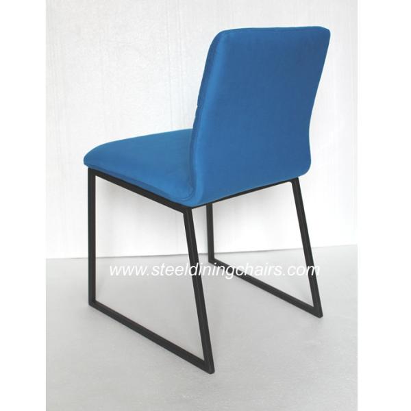 Quality Solid Plywood SGS 13.5KGS Metal Upholstered Dining Chair With Fabric for sale