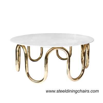 China Home OEM ODM ISO9001 Marble Coffee Table With Stainless Steel Legs for sale