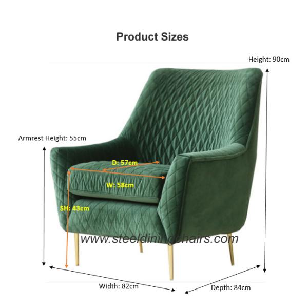 Quality 900mm 820mm Upholstered Restaurant Chairs For Living Room Waiting Hall for sale